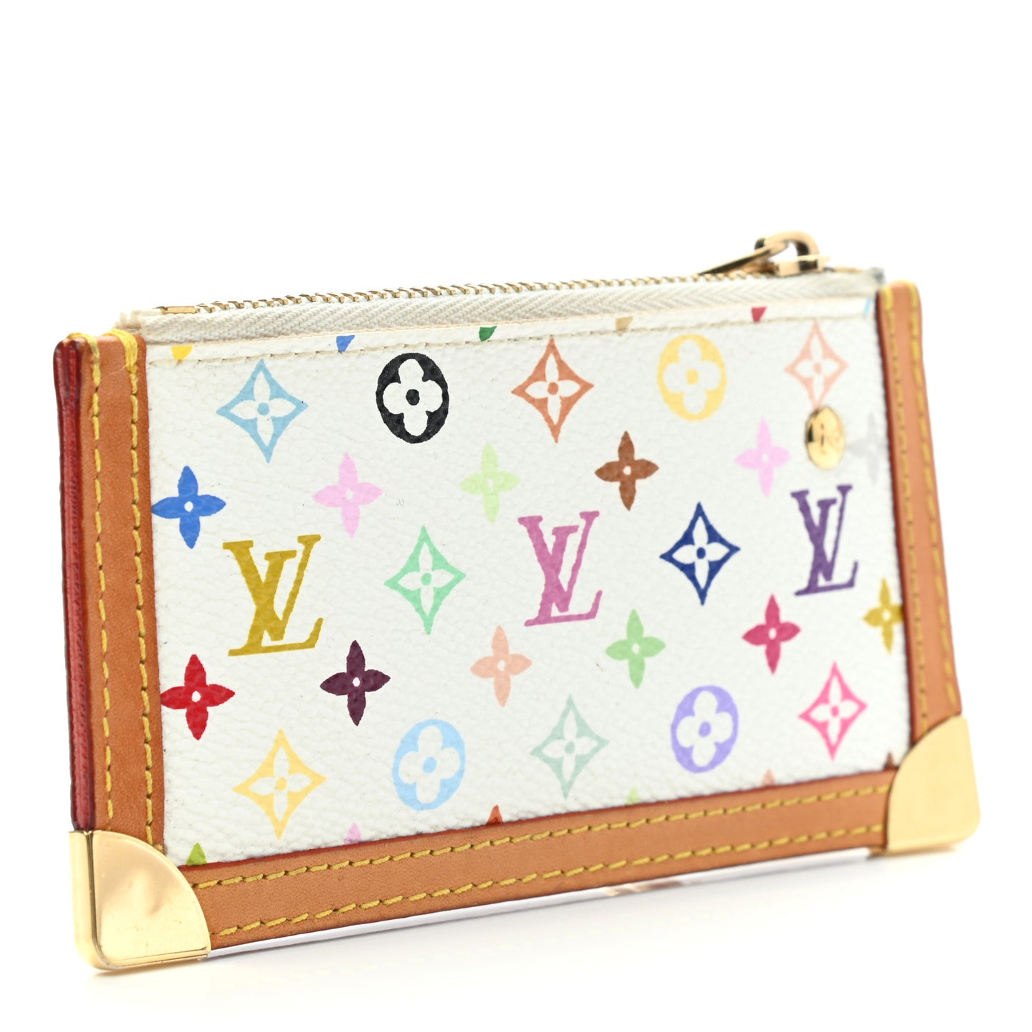 Monogram Multicolor Key Pouch White