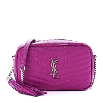 Saint Laurent Grain De Poudre Matelasse Monogram Mini Lou Camera Bag Fuxia Electrique 1 of 12