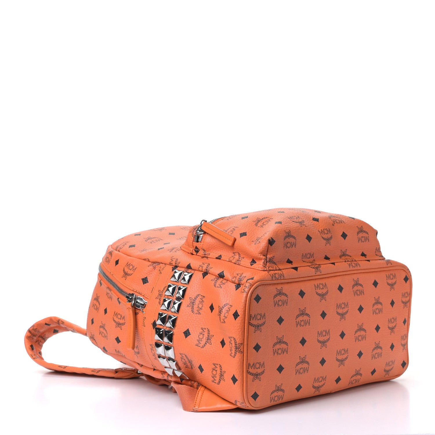 MCM Visetos Side Stud Medium Stark Backpack Orange 3 of 4