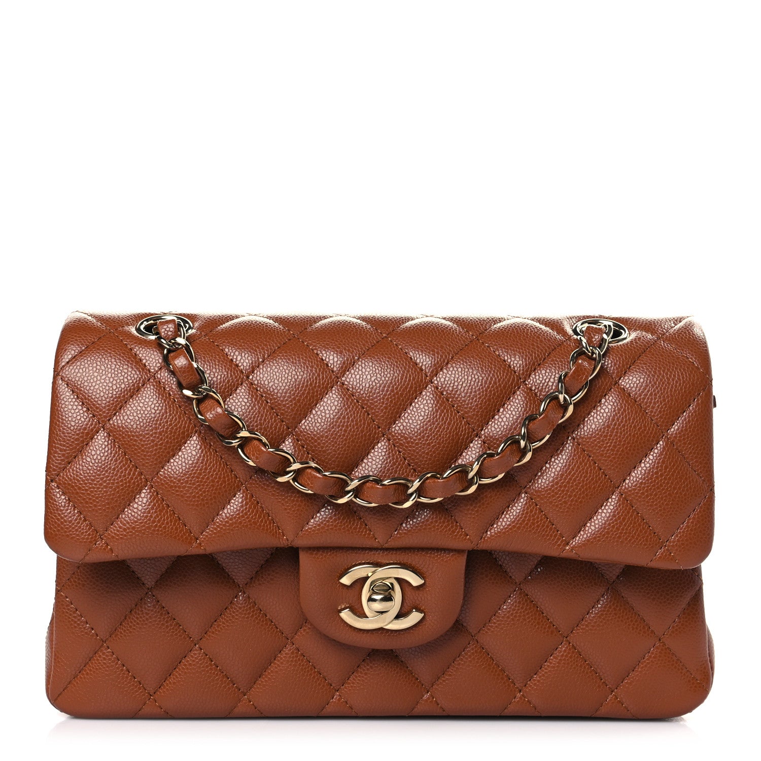 Chanel Caviar Quilted Small Double Flap Light Brown 1 of 10