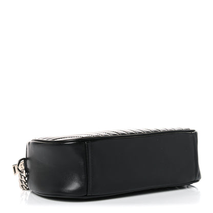 Prada Soft Calfskin Impunture Diagramme Dome Crossbody Bag Black 4 of 9