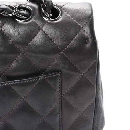 Chanel Metallic Lambskin Quilted Jumbo Single Flap Dark Grey 22 of 22