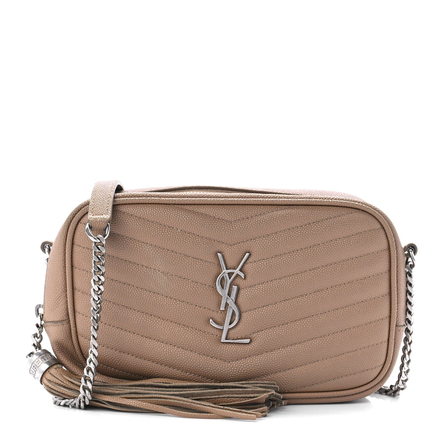 Grain De Poudre Matelasse Monogram Mini Lou Camera Bag Dark Beige