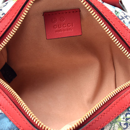 Gucci GG Supreme Monogram Blooms Mini Boston Navy Blue Hibiscus 6 of 10