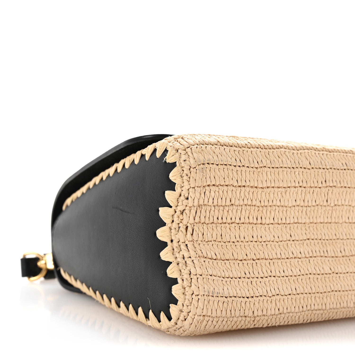 Louis Vuitton Calfskin Raffia Twist Shoulder Bag MM Black 8 of 9