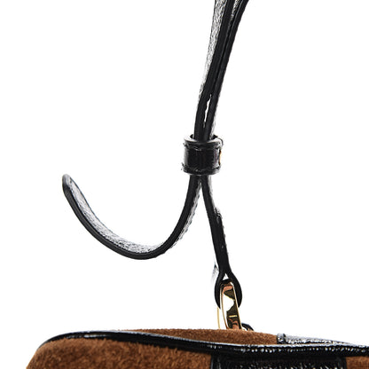 Gucci Suede Patent Web Mini Ophidia Shoulder Bag Nocciola Black 10 of 12