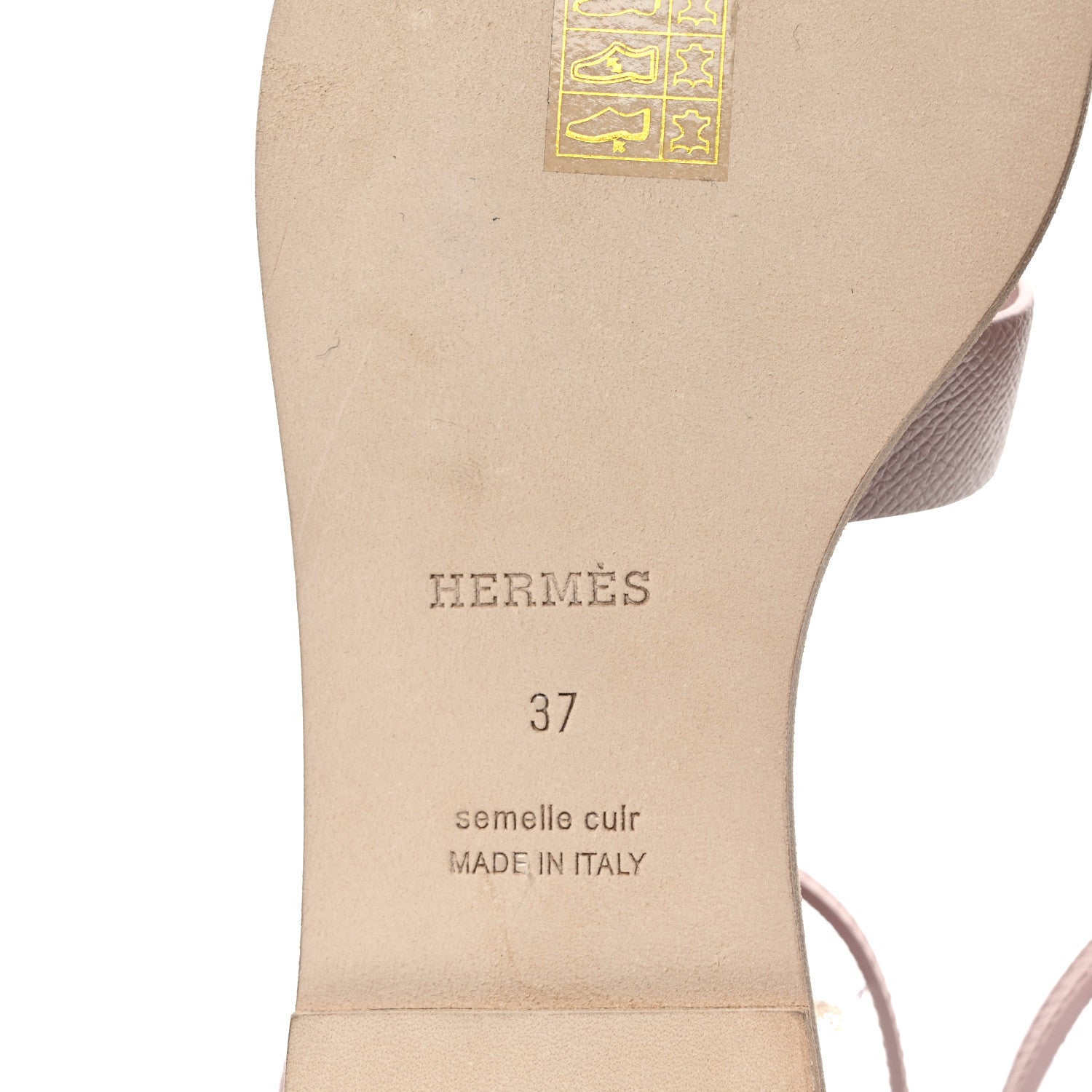 Hermes Epsom Santorini Sandals 37 Rose Porcelaine 6 of 9