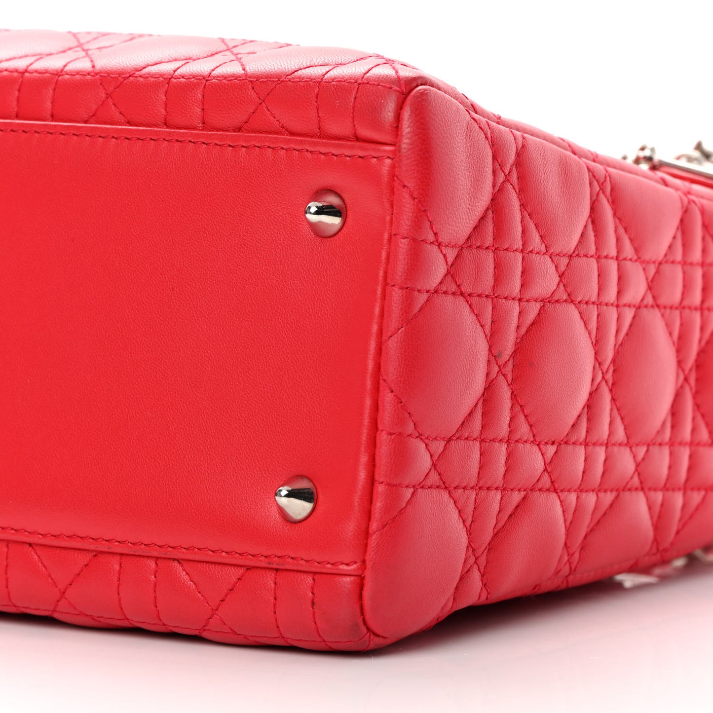 Lambskin Cannage Medium Lady Dior Red