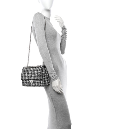 Chanel Tweed Quilted Resin 2.55 Reissue 226 Flap Black White 2 of 11