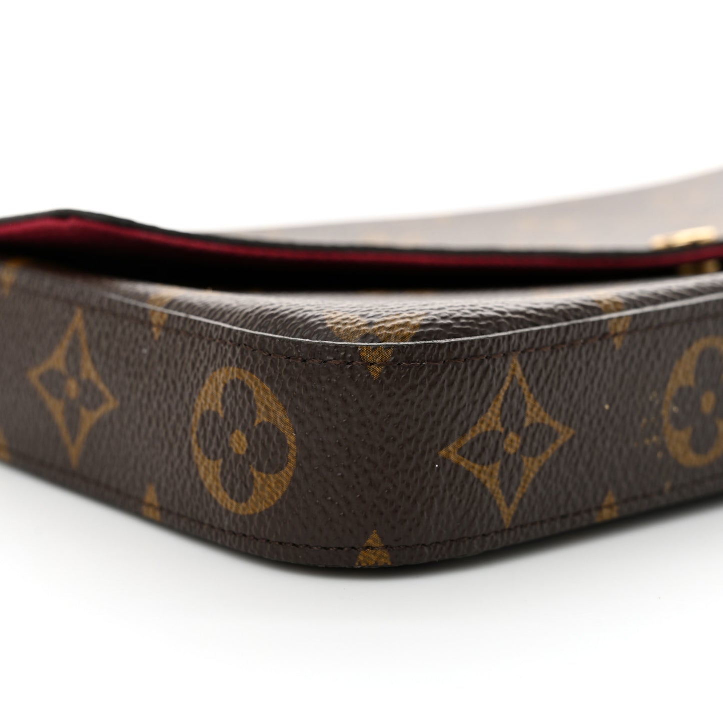 Monogram Pochette Felicie Chain Wallet Fuchsia