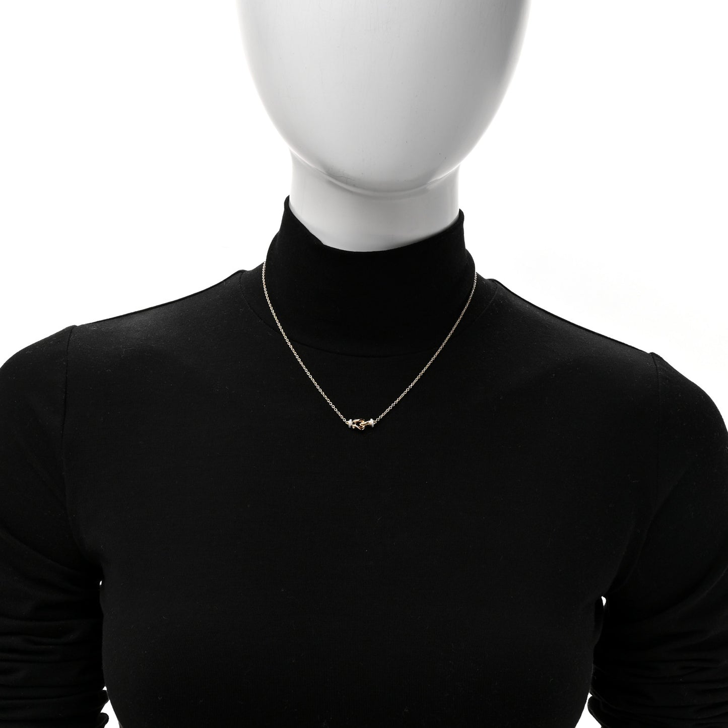 18K Yellow Gold Diamond Buckle Necklace