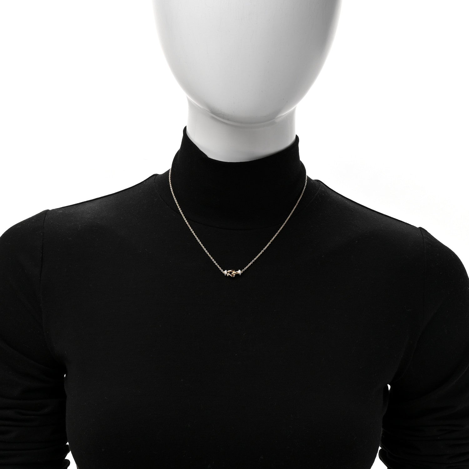 David Yurman 18K Yellow Gold Diamond Buckle Necklace 2 of 6