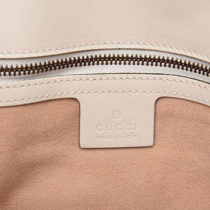 Gucci Calfskin Matelasse Animal Studs Medium GG Marmont Shoulder Bag Mystic White 7 of 9
