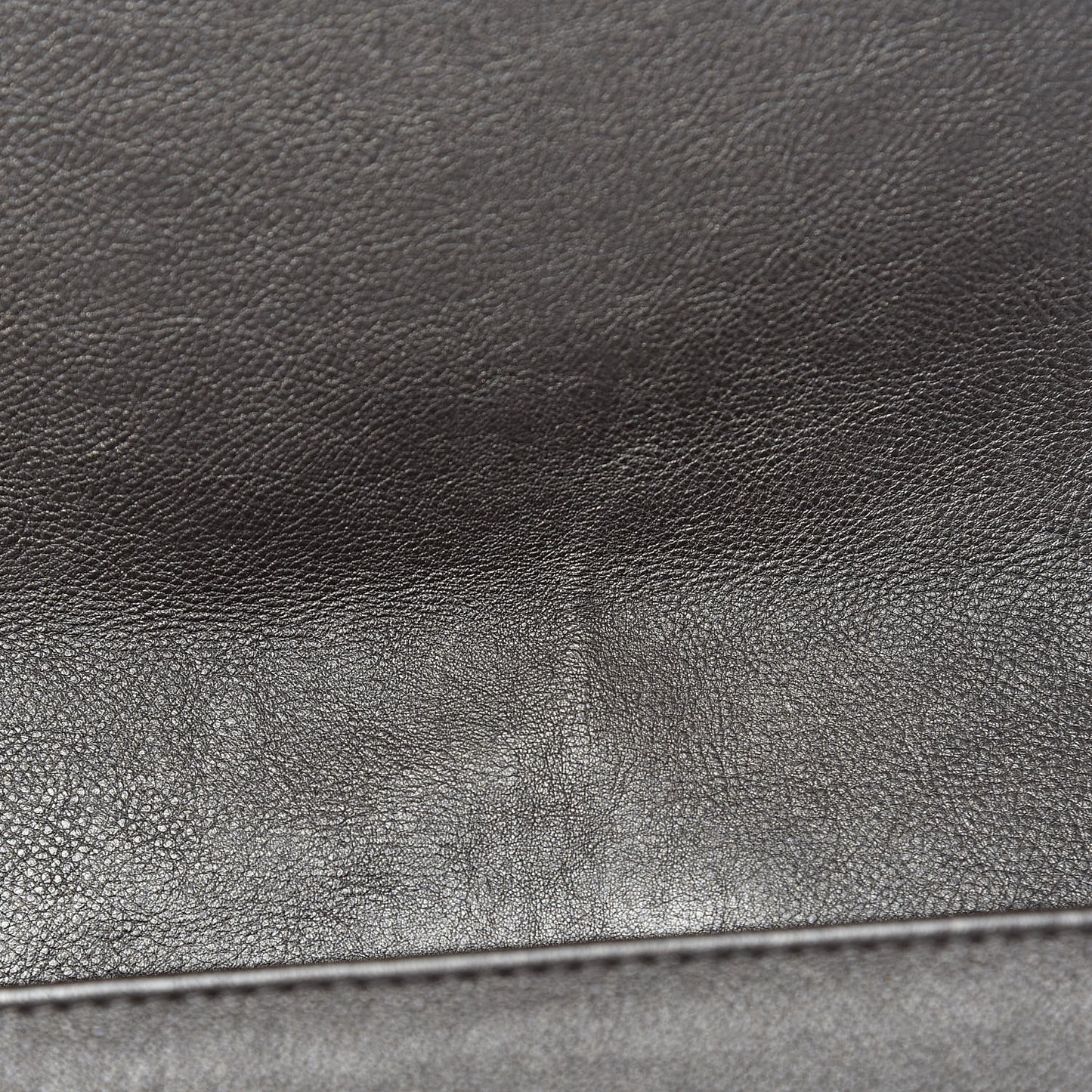 Metallic Calfskin Quilted Medium Boy Flap Dark Silver