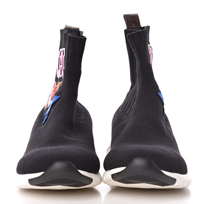 Louis Vuitton Stretch Fabric LV Black Heart Sock Sneaker 41 Black 2 of 10