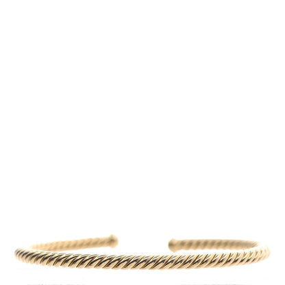 David Yurman 18K Yellow Gold 4mm Cablespira Bracelet 1 of 5