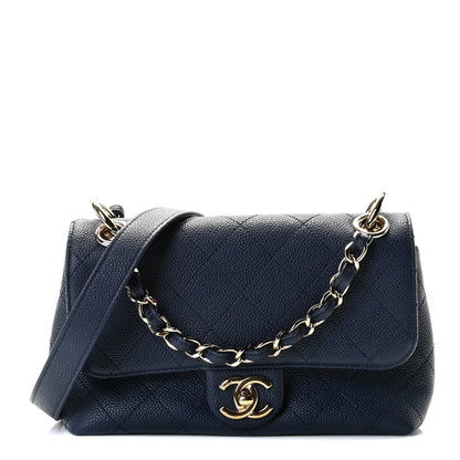 Chanel Caviar Quilted Small City Walk Flap Navy Blue 1 of 7