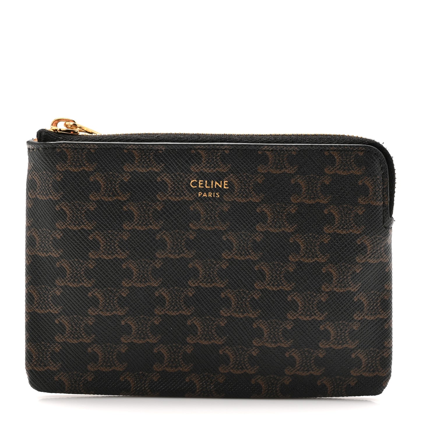 Triomphe Canvas Zipped Coin Purse Black