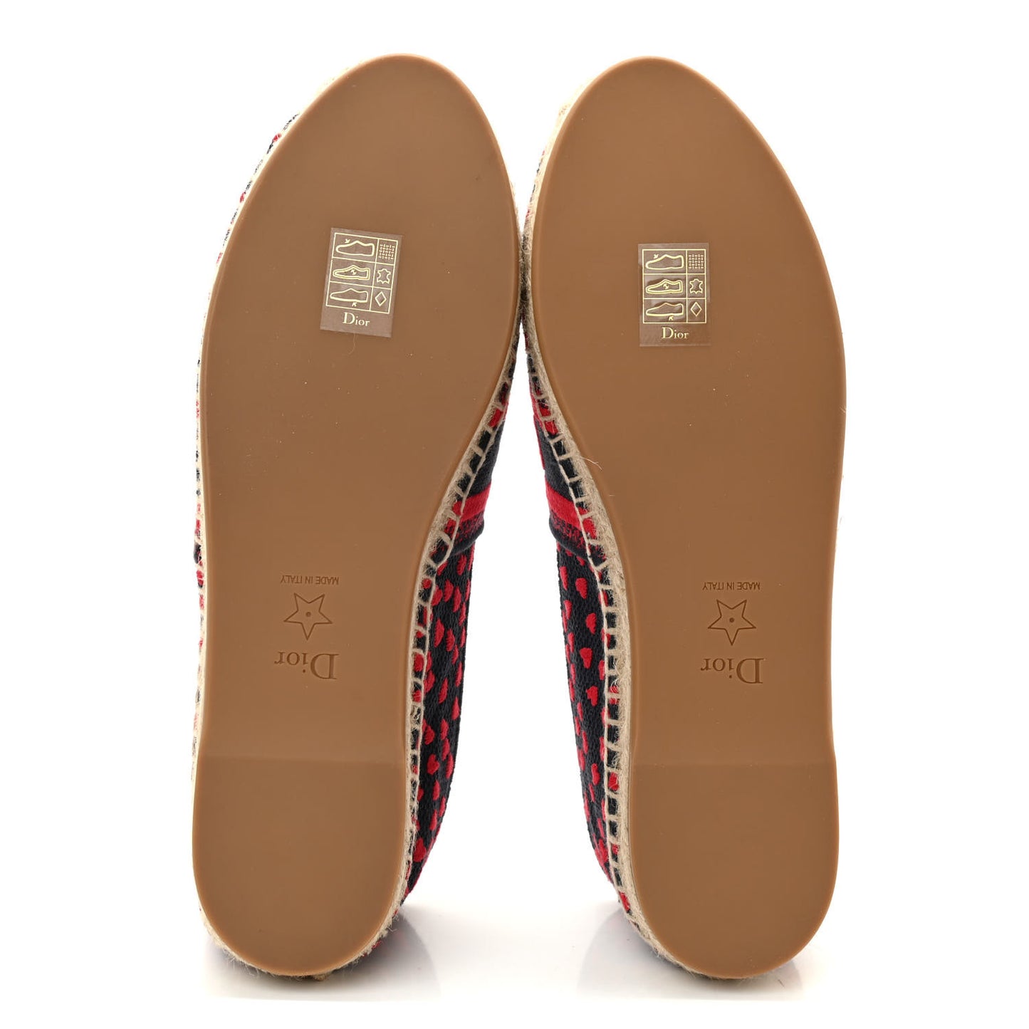 Cotton Embroidered Hearts Granville Espadrille 38 Blue Red