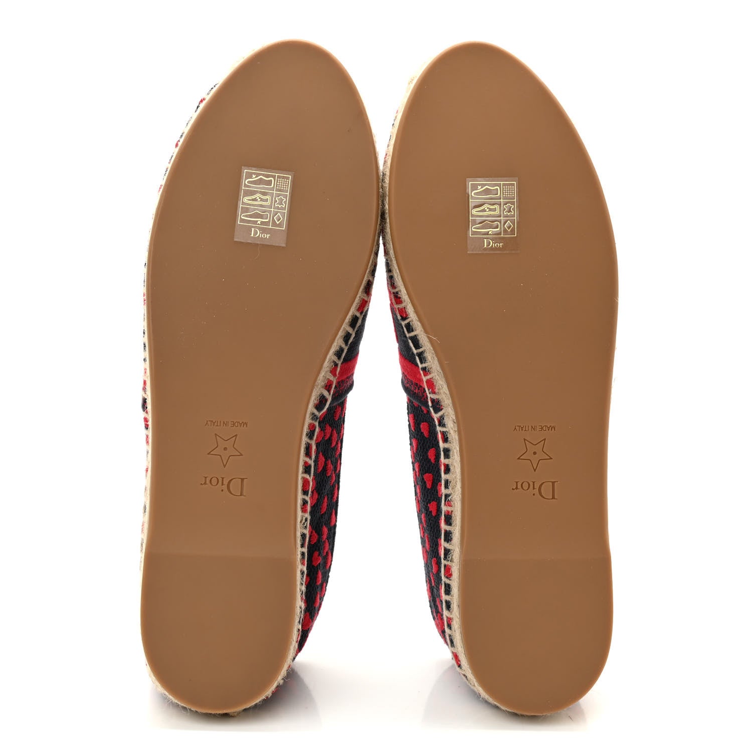 Christian Dior Cotton Embroidered Hearts Granville Espadrille 38 Blue Red 5 of 9
