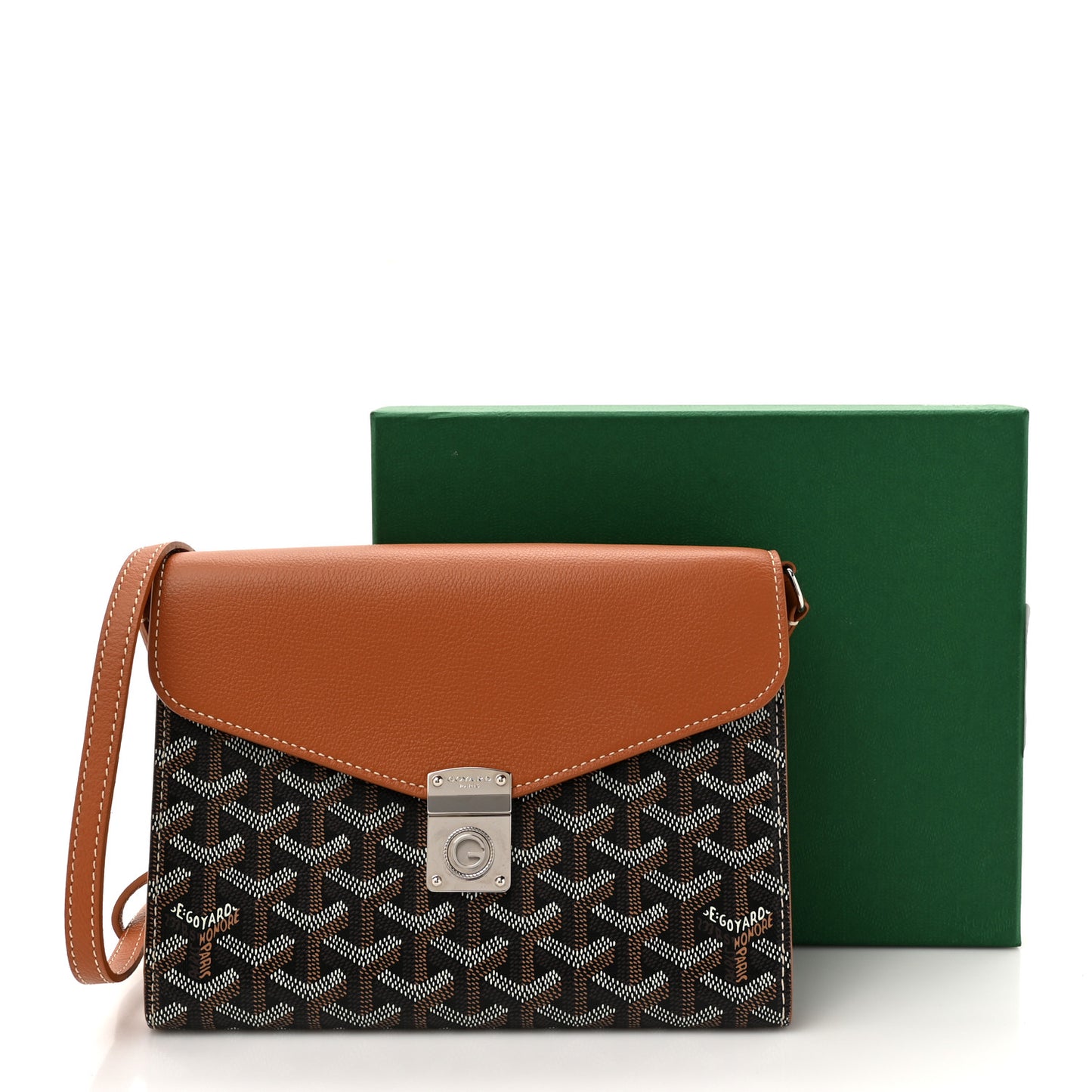Goyardine Calfskin Chypre Wallet Pouch Black Gold