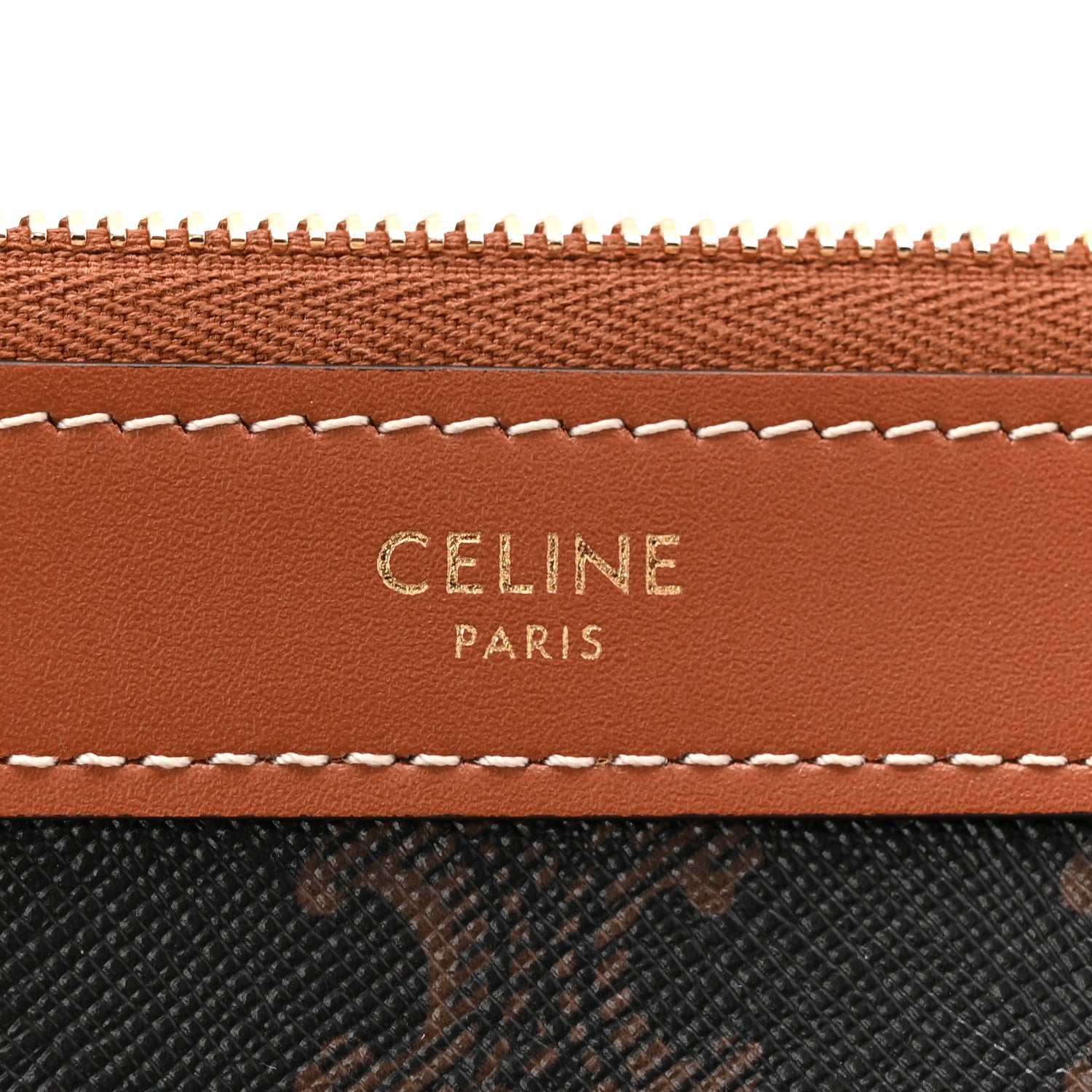 Celine Triomphe Canvas Calfskin Shopper Tote Tan 7 of 12