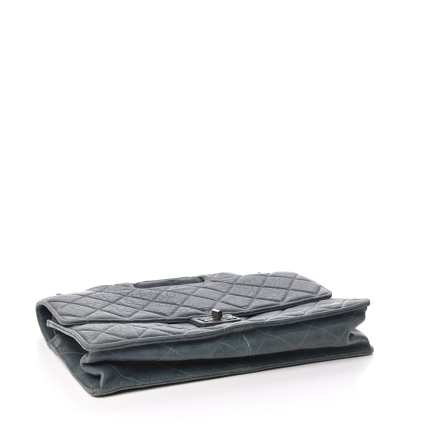 Washed Lambskin Quilted Maxi Take Away Flap Turquoise