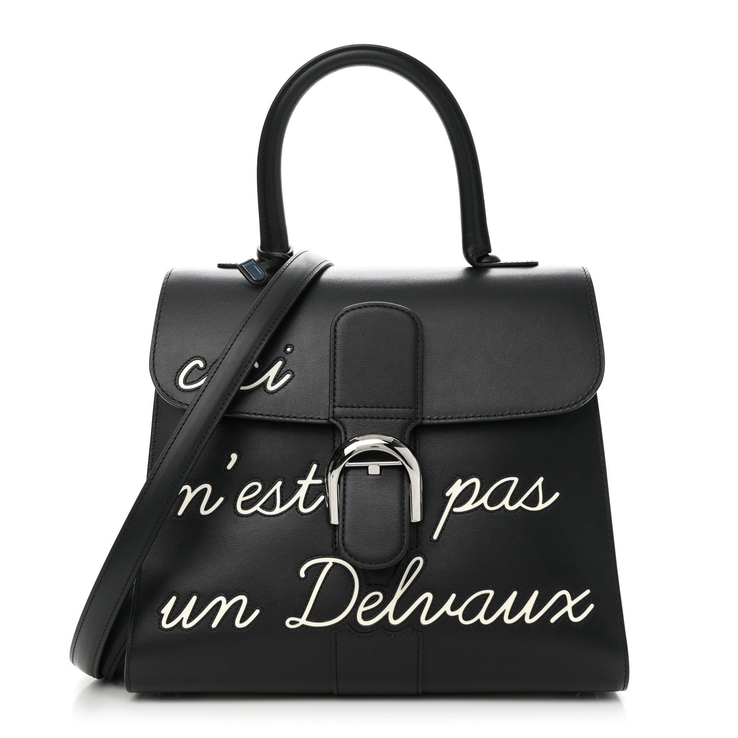 Delvaux Calfskin MM L'Humour Brillant Satchel Black 1 of 11