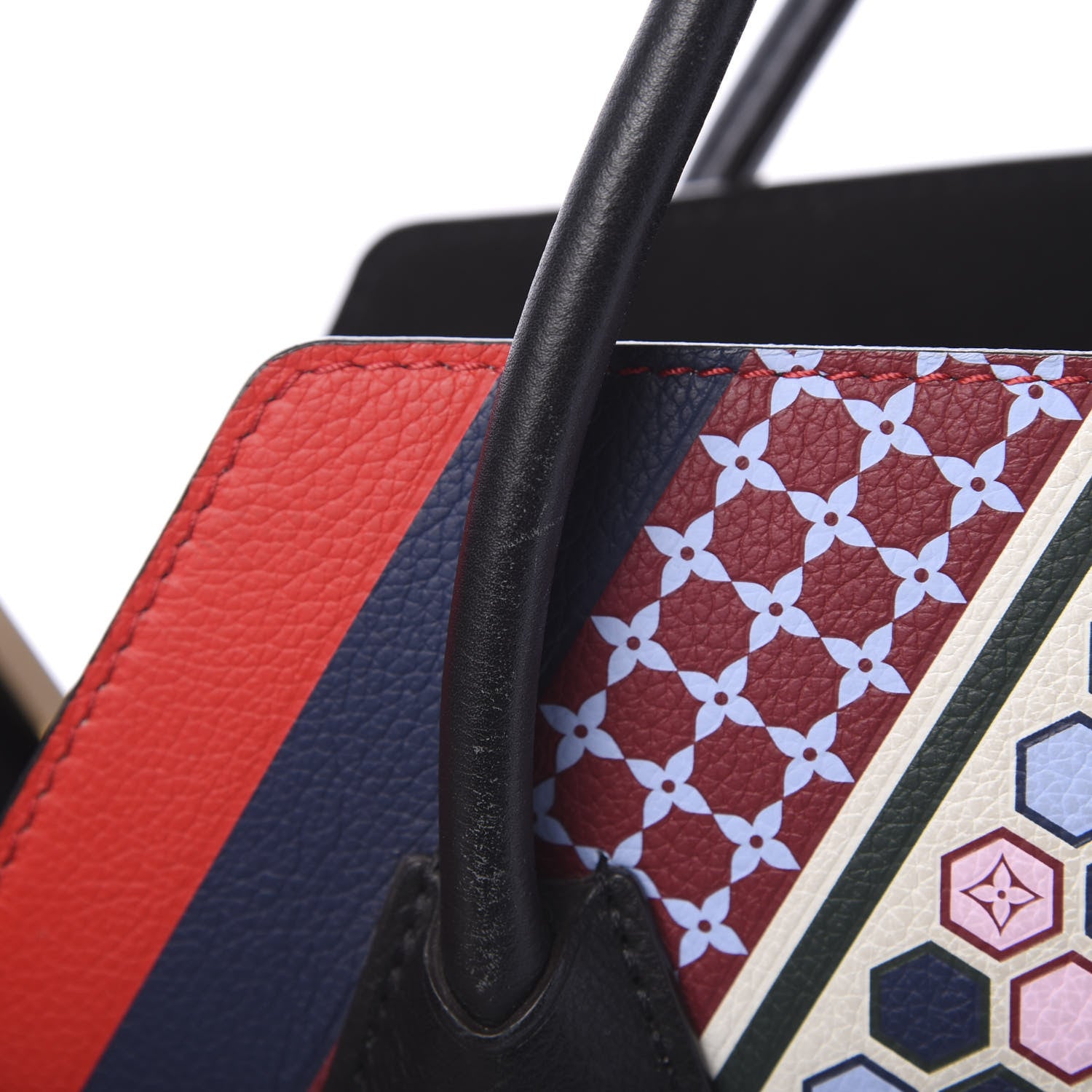 Louis Vuitton Calfskin Monogram Kimono Tote MM Rouge Navy 11 of 16
