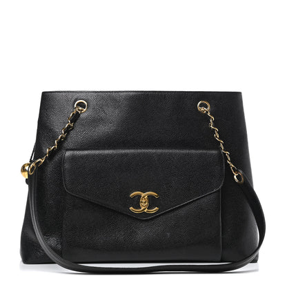 Chanel Caviar Flap Shoulder Bag Black 1 of 17