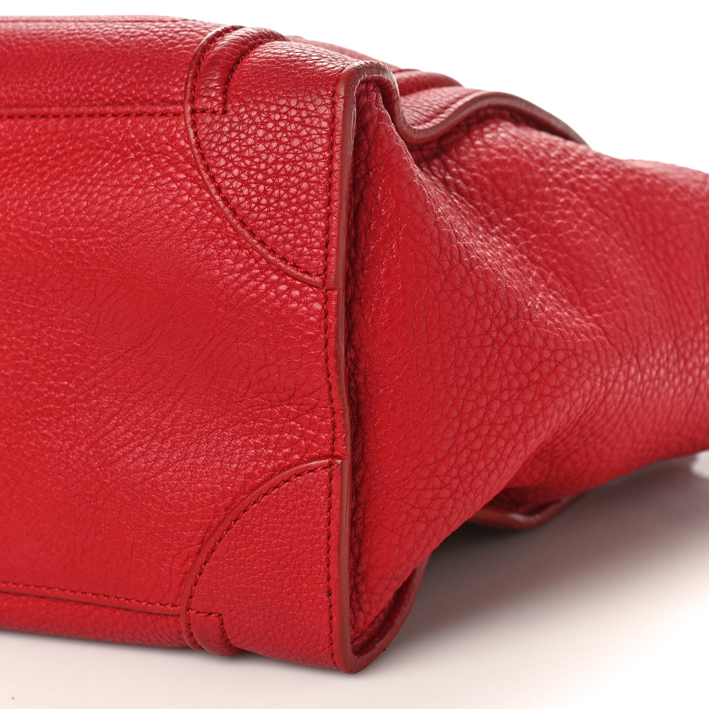 Drummed Calfskin Mini Luggage Red