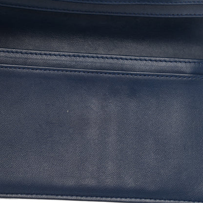 Chanel Lambskin Quilted Boy Yen Wallet Navy 9 of 9