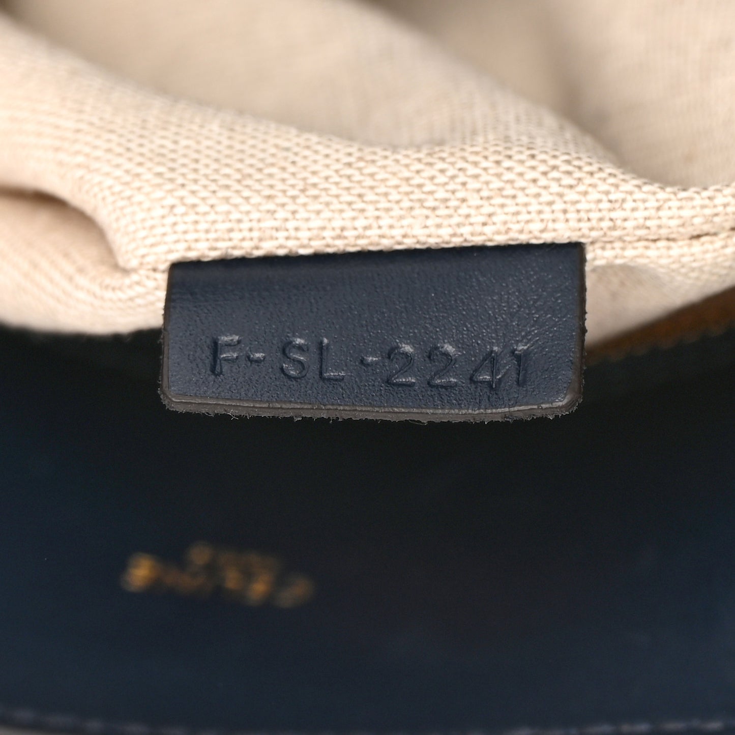 Canvas Calfskin Small Vertical Cabas Vanilla Navy