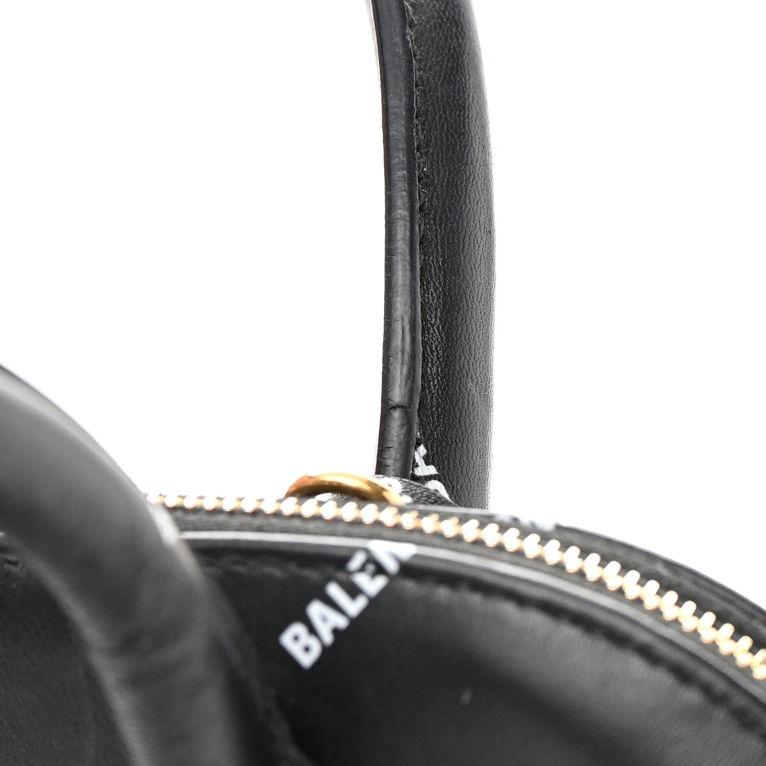 Balenciaga Calfskin Allover Logo S Ville Top Handle Bag Black White 20 of 22