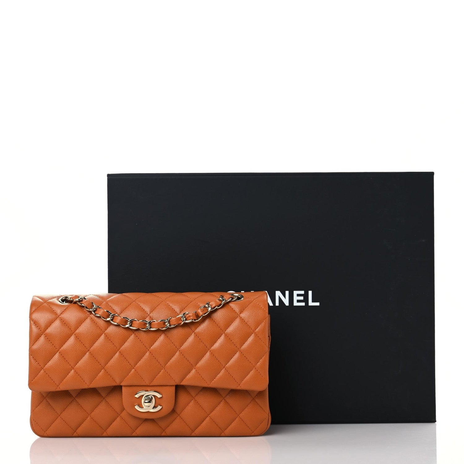 Chanel Caviar Quilted Medium Double Flap Light Brown 4 of 10