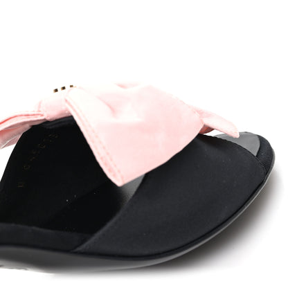 Chanel Silk Pearl Bow CC Ankle Strap Sandals 39.5 Pink Black 9 of 10