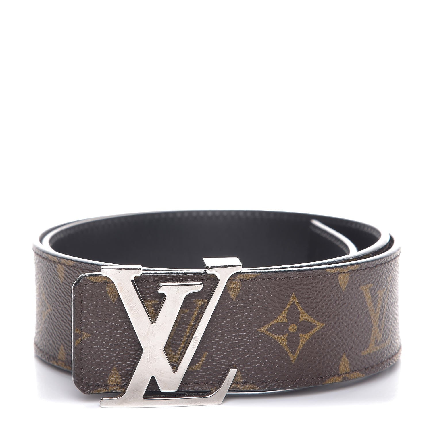Louis Vuitton Calfskin Monogram 30mm LV Initiales Reversible Belt 85 34 Black 1 of 7