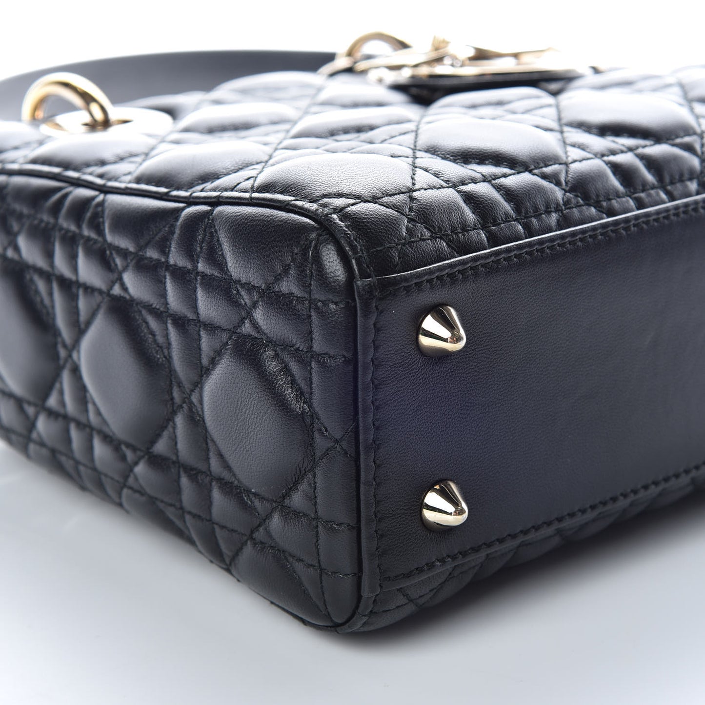 Lambskin Cannage Small Lucky Badges My Lady Dior Black