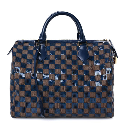 Louis Vuitton Damier Paillettes Speedy 30 Blue 1 of 11