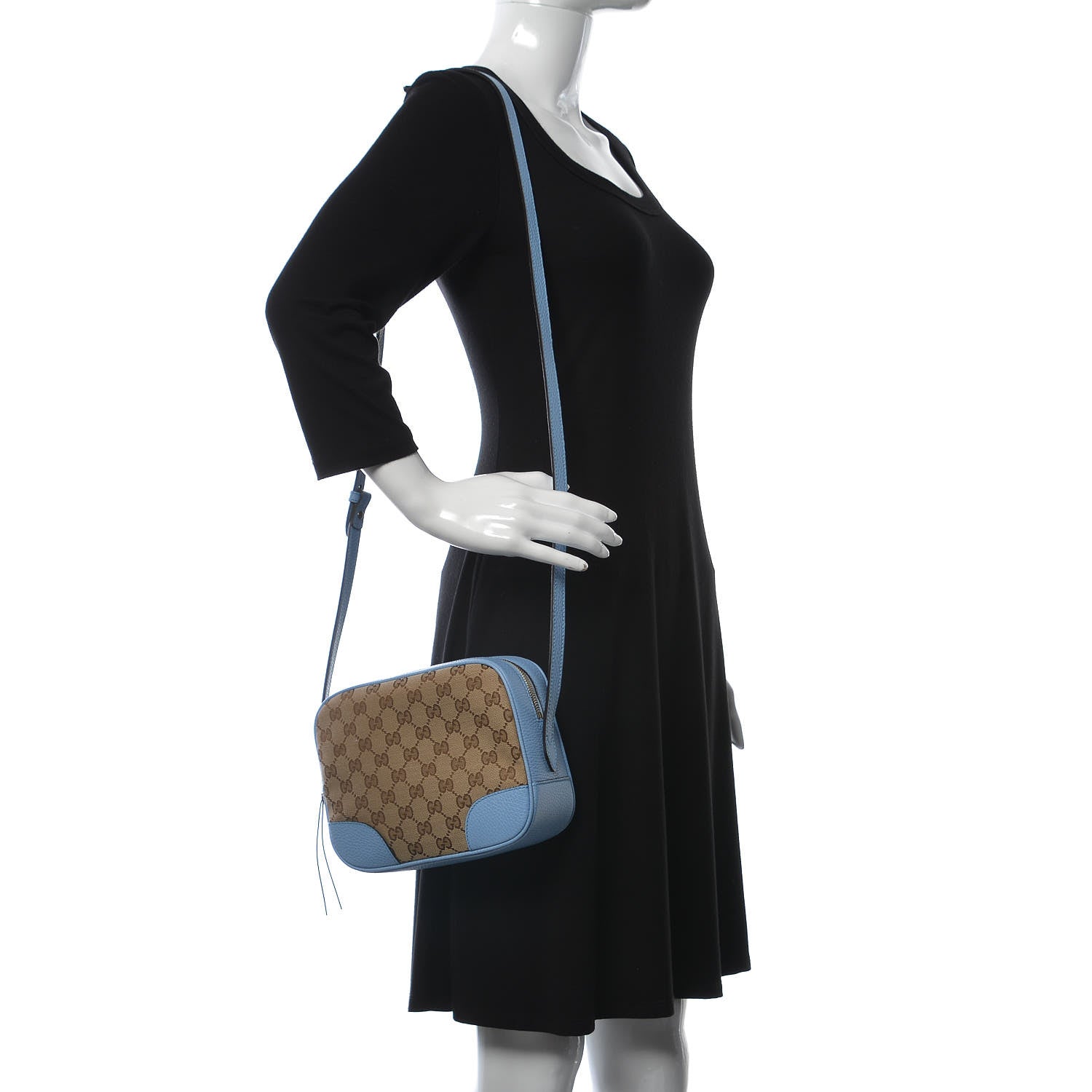 Gucci Monogram Mini Bree Messenger Bag Beige Mineral Blue 2 of 9