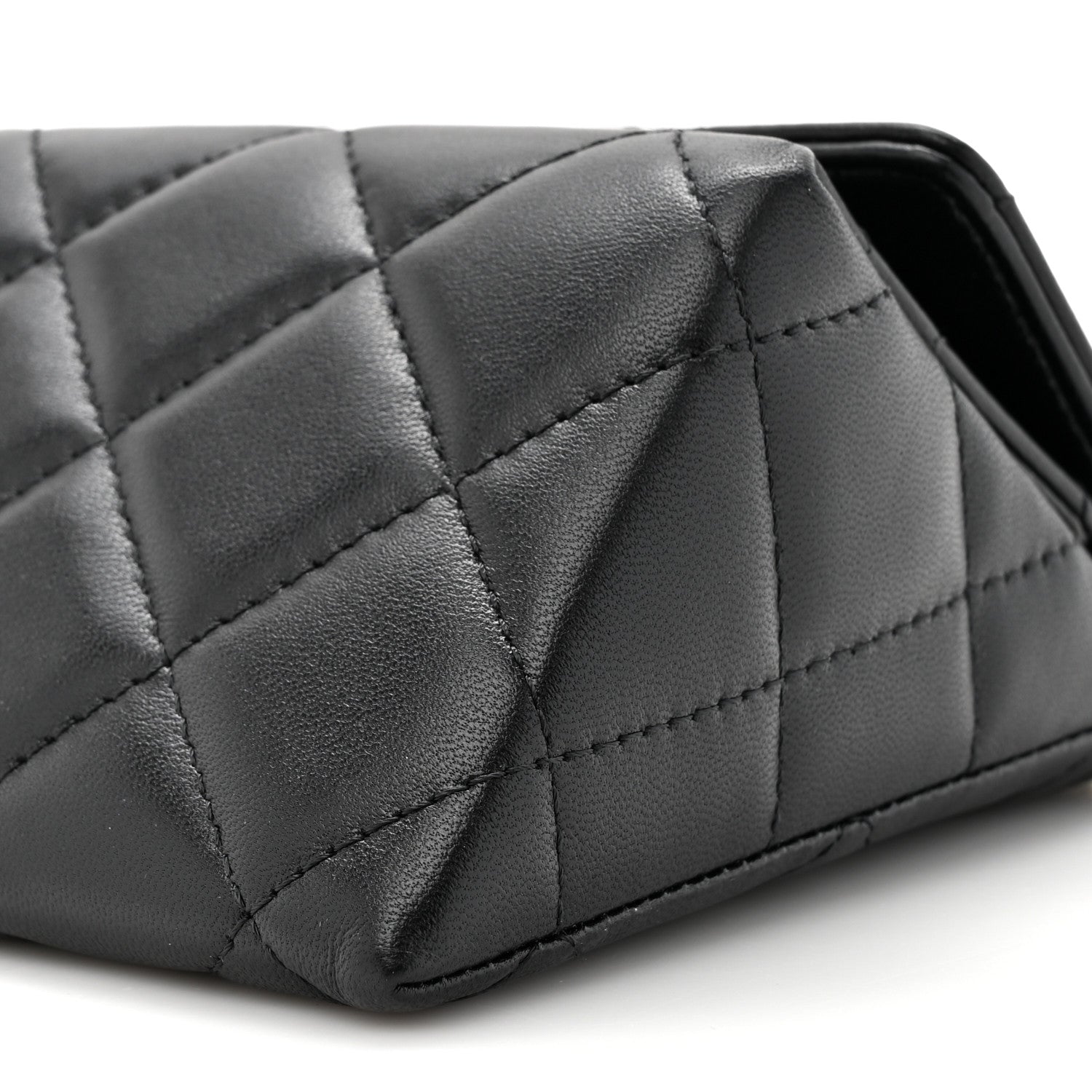 Chanel Lambskin Quilted Pearl Pyramid Clutch With Chain Black 9 of 10
