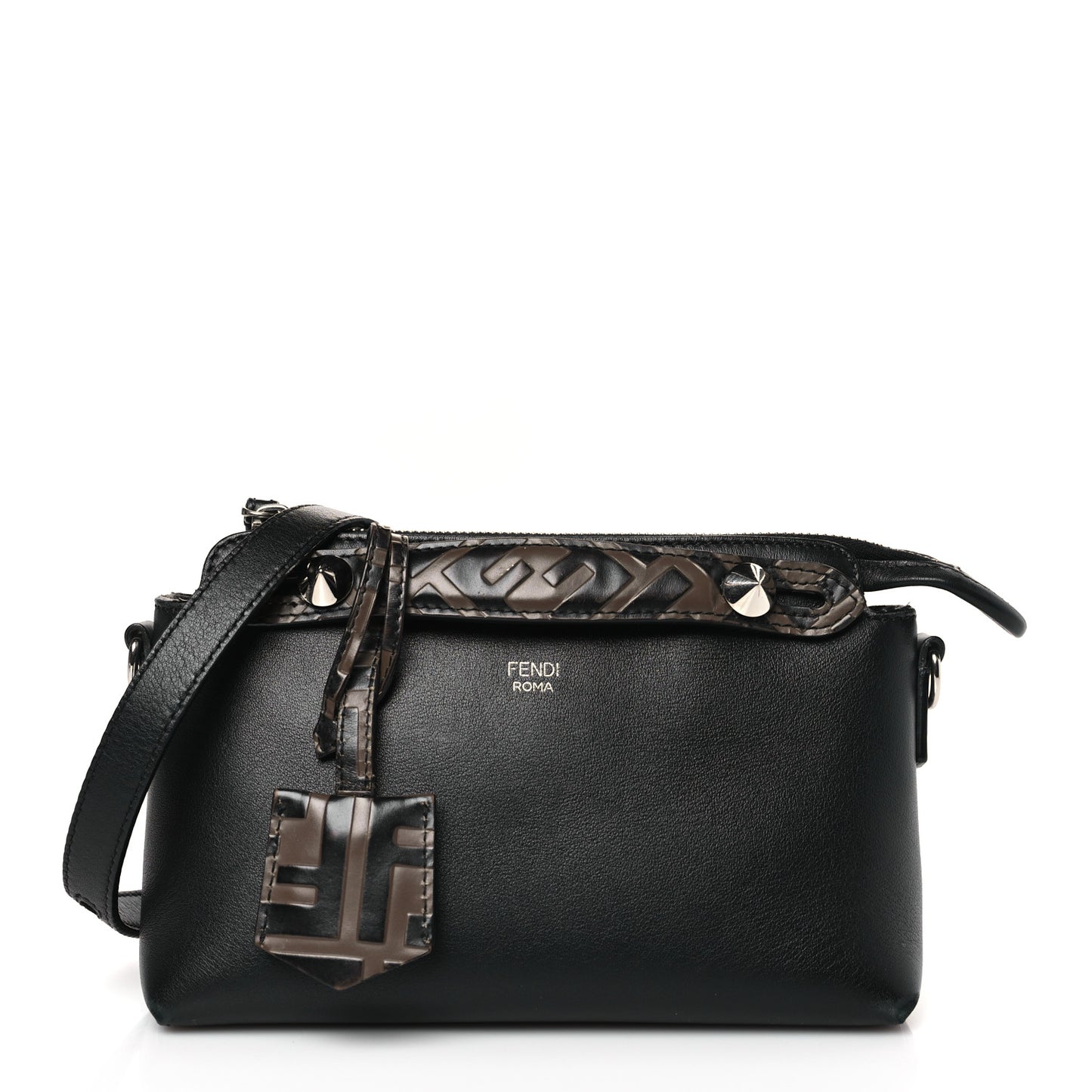 Vitello Dolce Bi-Color FF 1974 Embossed Mini By The Way Boston Bag Black Maya