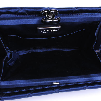 Chanel Satin Quilted Clutch Blue 7 of 8