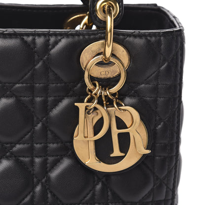 Christian Dior Lambskin Cannage Medium Lady Dior Black 11 of 11
