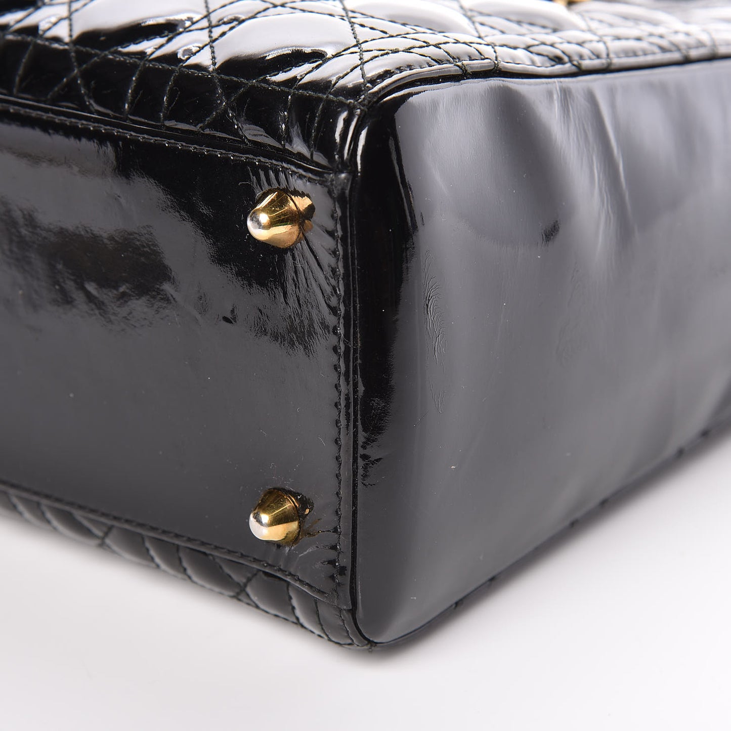 Patent Cannage Large Lady Dior Black