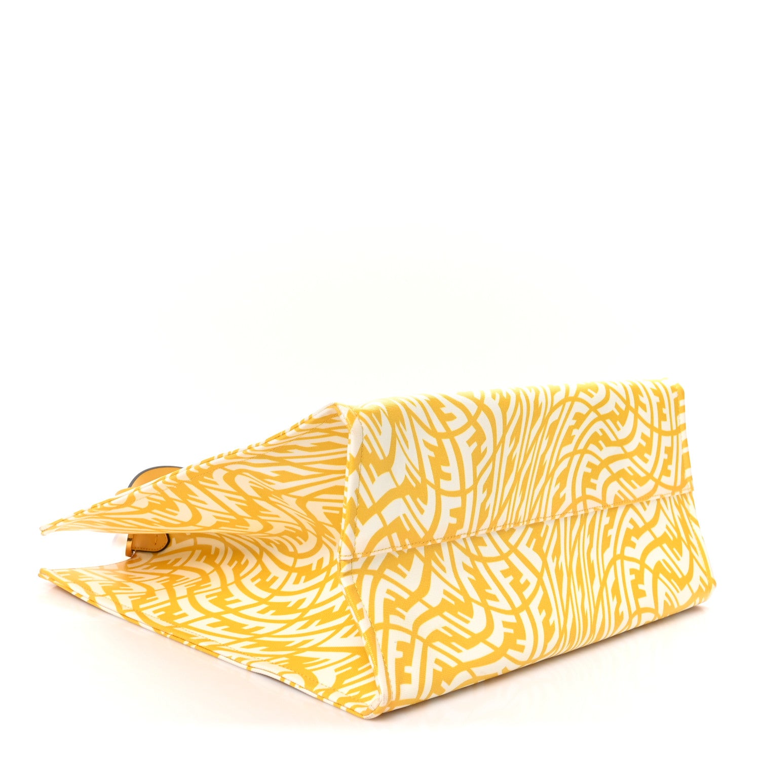 Fendi X SARAH COLEMAN Glazed Canvas Vitello King FF Vertigo Shopping Tote Bag Mimosa White 4 of 10