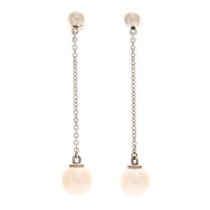 Tiffany Sterling Silver Pearl Ziegfeld Drop Earrings 1 of 4