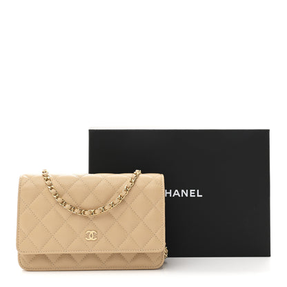 Chanel Caviar Quilted Wallet on Chain WOC Beige 12 of 12