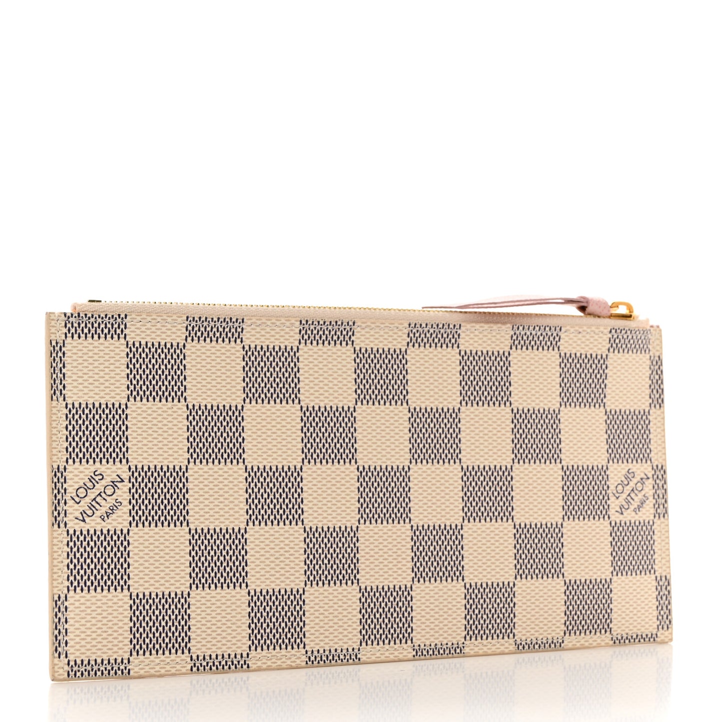 Damier Azur Felicie Chain Wallet Zippered Insert Rose Ballerine