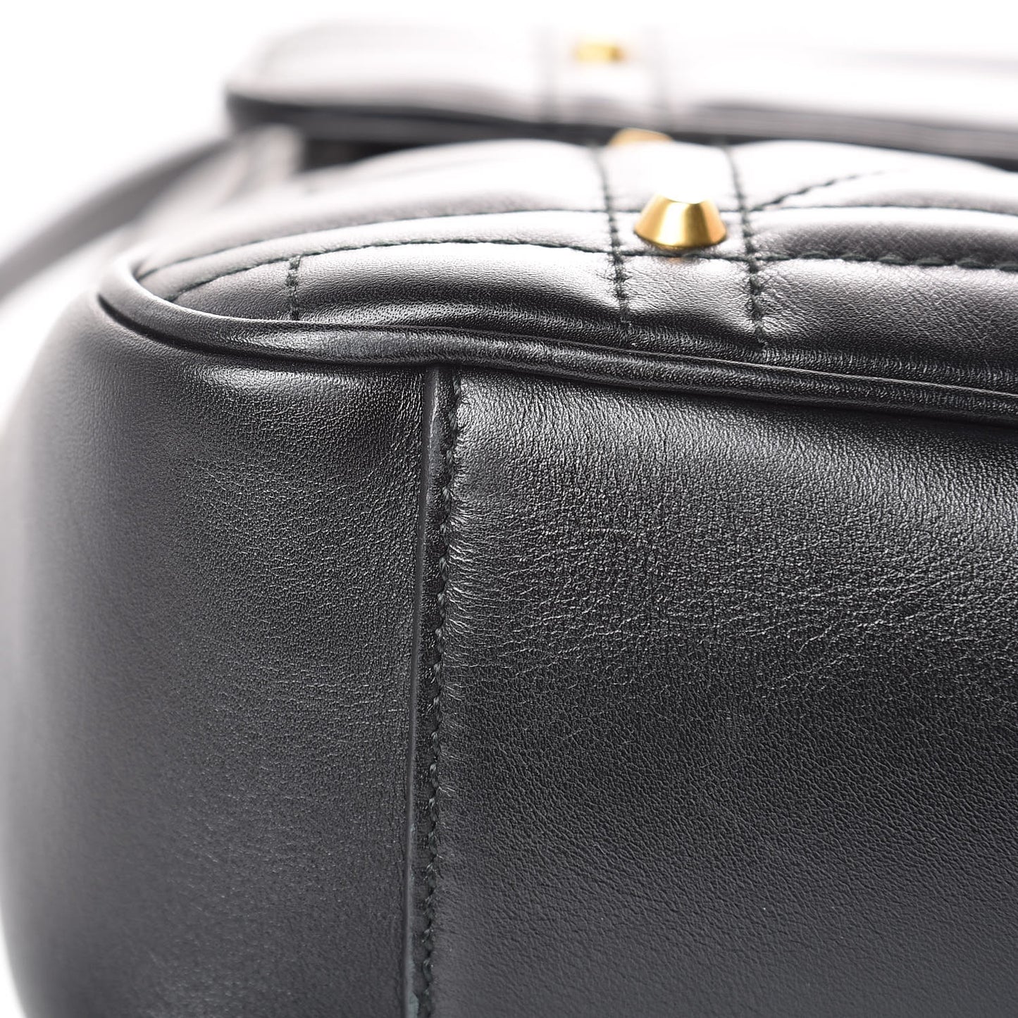 Calfskin Matelasse Studded Medium GG Marmont Shoulder Bag Black